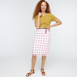 J Crew floral crochet Pencil skirt